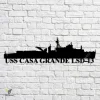 Uss Casa Grande Lsd-13 Navy Ship Metal Art, Navy Ships Silhouette Metal Gift For Navy Veteran, Custom Us Navy Ship Metal Sign