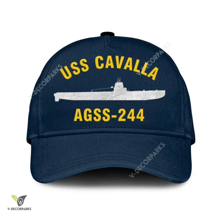 Uss Cavalla Agss-244 Classic Baseball Cap Gift For Navy Veteran, Custom Print/embroidered Us Navy Ships Classic Cap