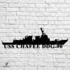 Uss Chafee Ddg-90 Navy Ship Metal Art, Navy Ships Silhouette Metal Gift For Navy Veteran, Custom Us Navy Ship Metal Sign