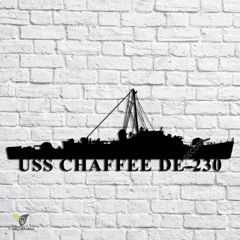 Uss Chaffee De-230 Navy Ship Metal Art, Navy Ships Silhouette Metal Gift For Navy Veteran, Custom Us Navy Ship Metal Sign