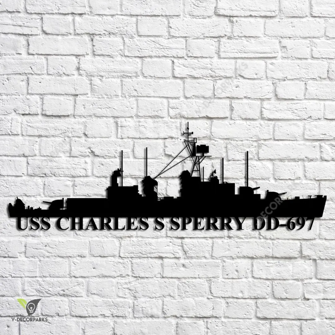 USS-Charles-S-Sperry-DD-697_metalmu.webp Uss Charles S Sperry Dd-697 Navy Ship Metal Art, Navy Ships Silhouette Metal Gift For Navy Veteran, Custom Us Navy Ship Metal Sign