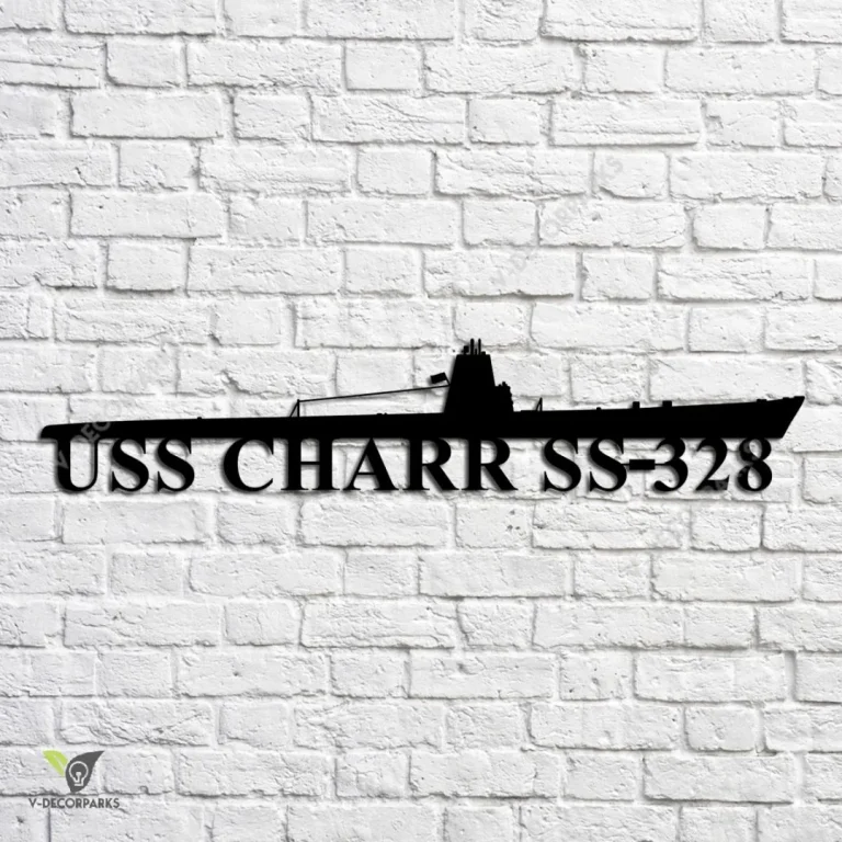 Uss Charr Ss-328 Navy Ship Metal Art, Navy Ships Silhouette Metal Gift For Navy Veteran, Custom Us Navy Ship Metal Sign