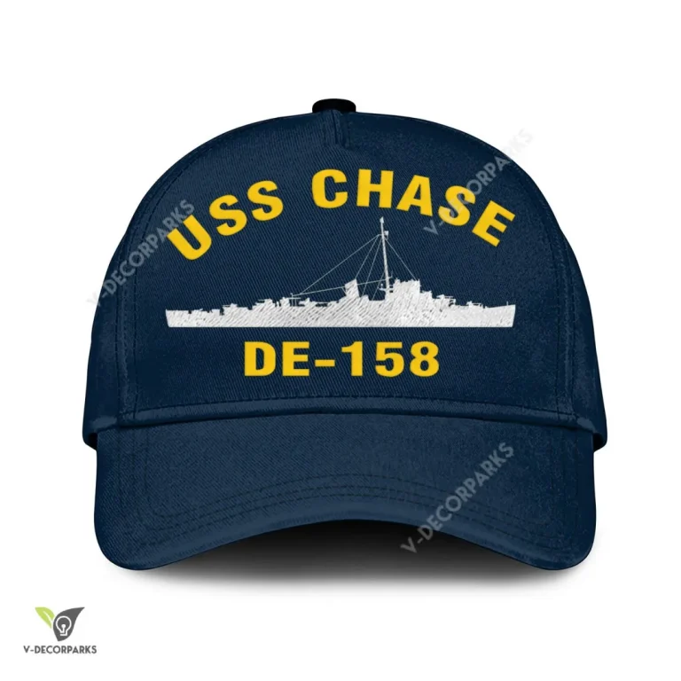 Uss Chase De-158 Classic Baseball Cap Gift For Navy Veteran, Custom Print/embroidered Us Navy Ships Classic Cap
