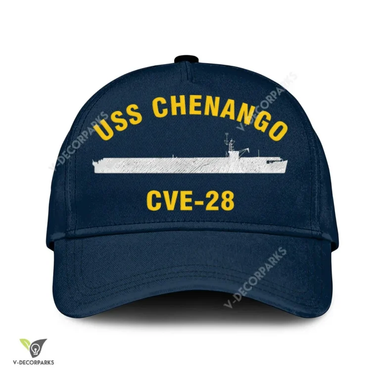 Uss Chenango Cve-28 Classic Baseball Cap Gift For Navy Veteran, Custom Print/embroidered Us Navy Ships Classic Cap