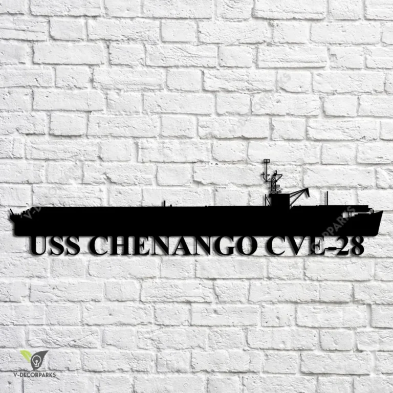 Uss Chenango Cve-28 Navy Ship Metal Art, Navy Ships Silhouette Metal Gift For Navy Veteran, Custom Us Navy Ship Metal Sign