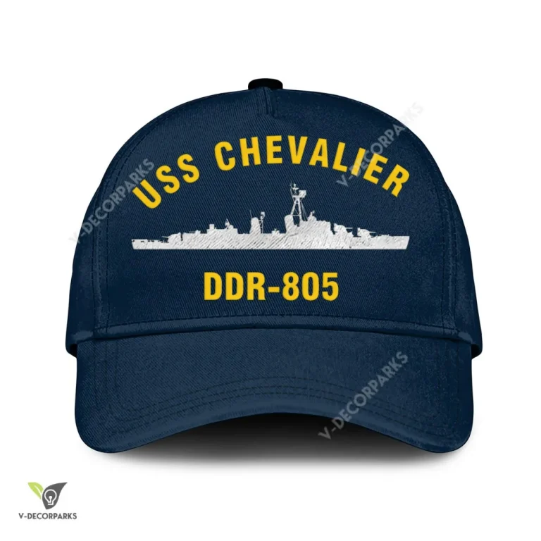 Uss Chevalier Ddr-805 Classic Baseball Cap Gift For Navy Veteran, Custom Print/embroidered Us Navy Ships Classic Cap