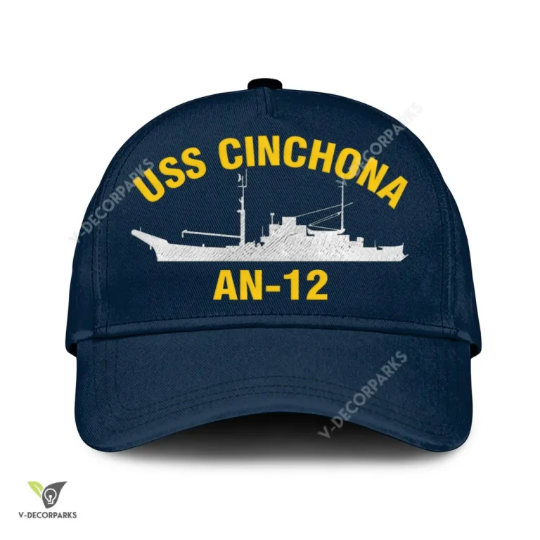 Uss Cinchona An 12 Classic Baseball Cap Gift For Navy Veteran, Custom Print/embroidered Us Navy Ships Classic Cap