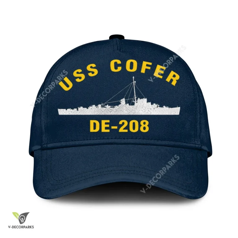 Uss Cofer De-208 Classic Baseball Cap Gift For Navy Veteran, Custom Print/embroidered Us Navy Ships Classic Cap