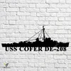 Uss Cofer De-208 Navy Ship Metal Art, Navy Ships Silhouette Metal Gift For Navy Veteran, Custom Us Navy Ship Metal Sign