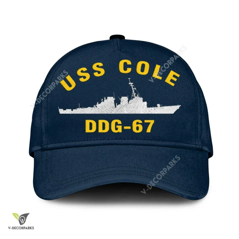 Uss Cole Ddg-67 Classic Baseball Cap Gift For Navy Veteran, Custom Print/embroidered Us Navy Ships Classic Cap