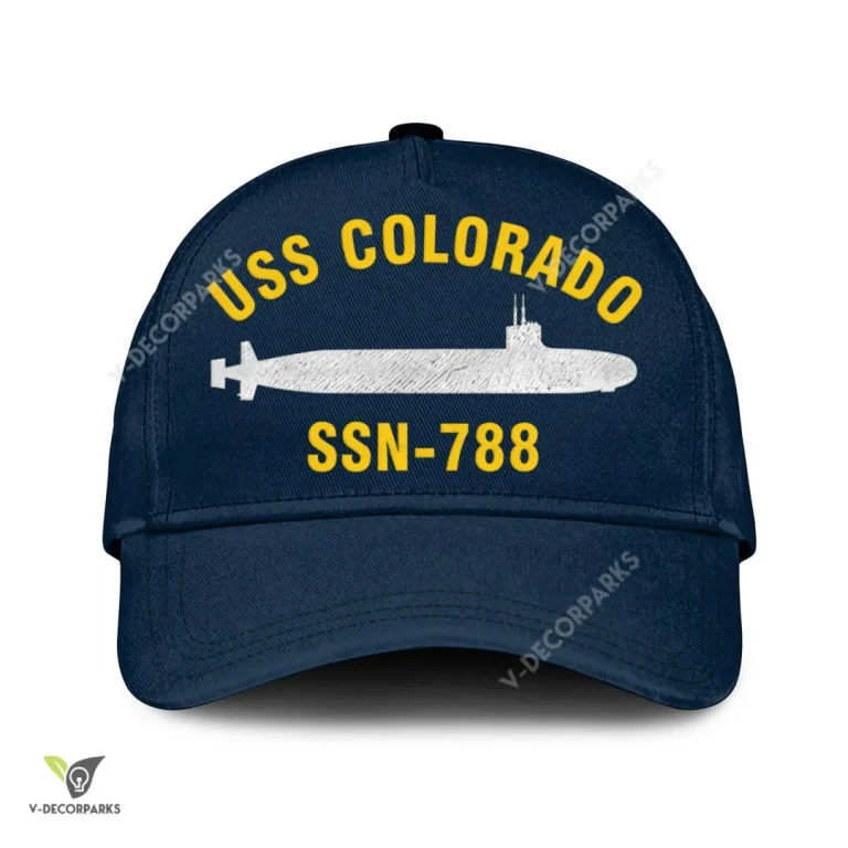 Uss Colorado Ssn-788 Classic Baseball Cap Gift For Navy Veteran, Custom Print/embroidered Us Navy Ships Classic Cap
