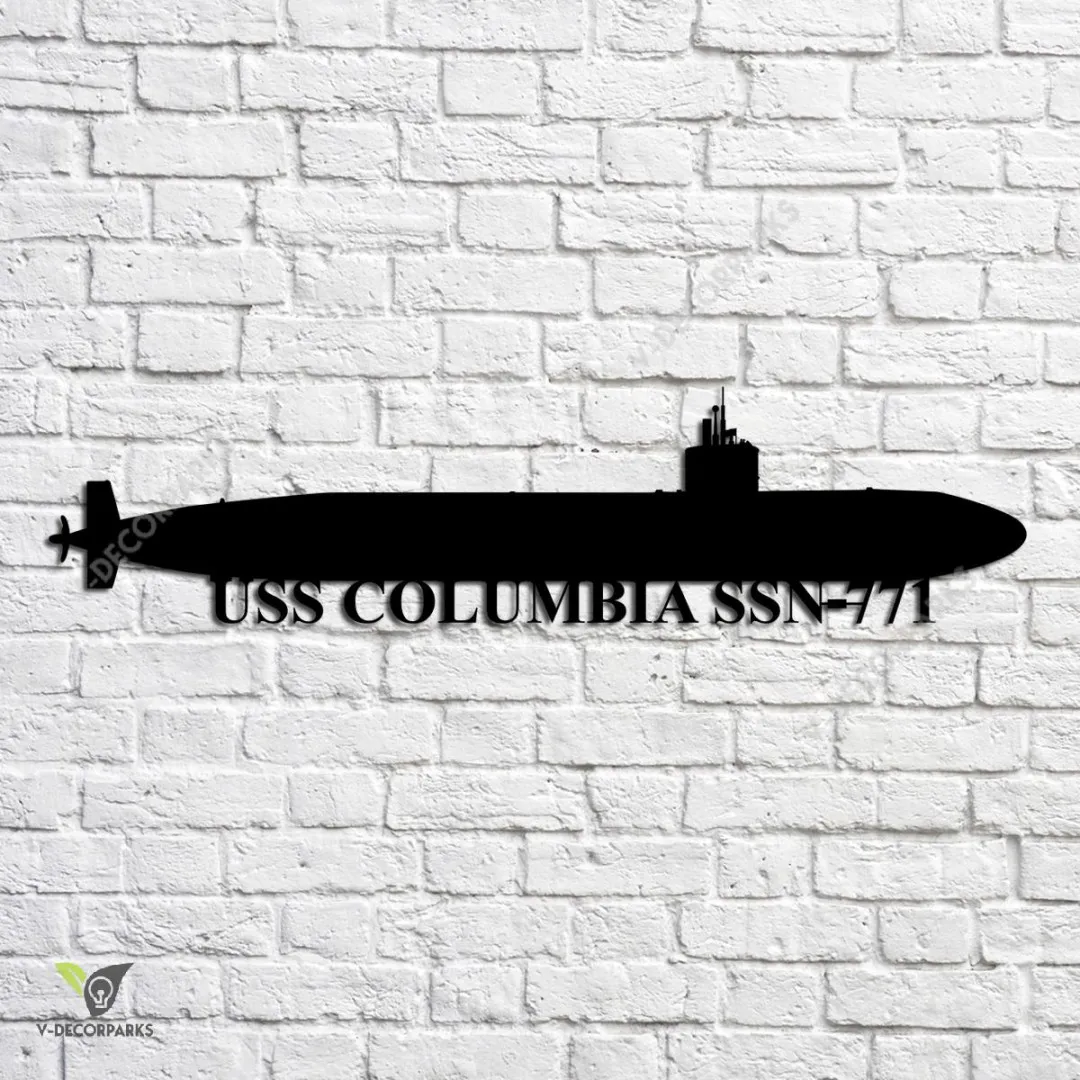 USS-Columbia-SSN-771_metalmu_c9d583ad-47a7-42b8-9e19-8df429a6abc8.webp Uss Columbia Ssn-771 V2 Navy Ship Metal Art, Navy Ships Silhouette Metal Gift For Navy Veteran, Custom Us Navy Ship Metal Sign
