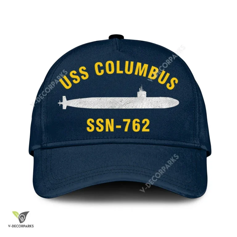 Uss Columbus Ssn 762 Classic Baseball Cap Gift For Navy Veteran, Custom Print/embroidered Us Navy Ships Classic Cap