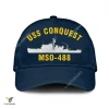 Uss Conquest Mso-488 Classic Baseball Cap Gift For Navy Veteran, Custom Print/embroidered Us Navy Ships Classic Cap