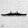 Uss Constellation Cc-2 Navy Ship Metal Art, Navy Ships Silhouette Metal Gift For Navy Veteran, Custom Us Navy Ship Metal Sign