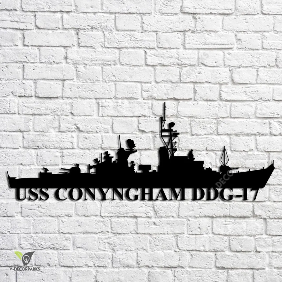 USS-Conyngham-DDG-17_metalmu.webp Uss Conyngham Ddg-17 Navy Ship Metal Art, Navy Ships Silhouette Metal Gift For Navy Veteran, Custom Us Navy Ship Metal Sign
