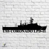 Uss Coronado Lpd-11 Navy Ship Metal Art, Navy Ships Silhouette Metal Gift For Navy Veteran, Custom Us Navy Ship Metal Sign