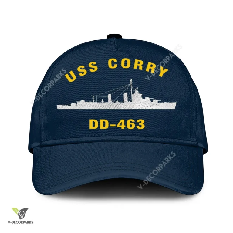 Uss Corry Dd-463 Classic Baseball Cap Gift For Navy Veteran, Custom Print/embroidered Us Navy Ships Classic Cap