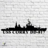 Uss Corry Dd-817 Navy Ship Metal Art, Navy Ships Silhouette Metal Gift For Navy Veteran, Custom Us Navy Ship Metal Sign