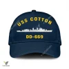 Uss Cotton Dd-669 V2 Classic Baseball Cap Gift For Navy Veteran, Custom Print/embroidered Us Navy Ships Classic Cap