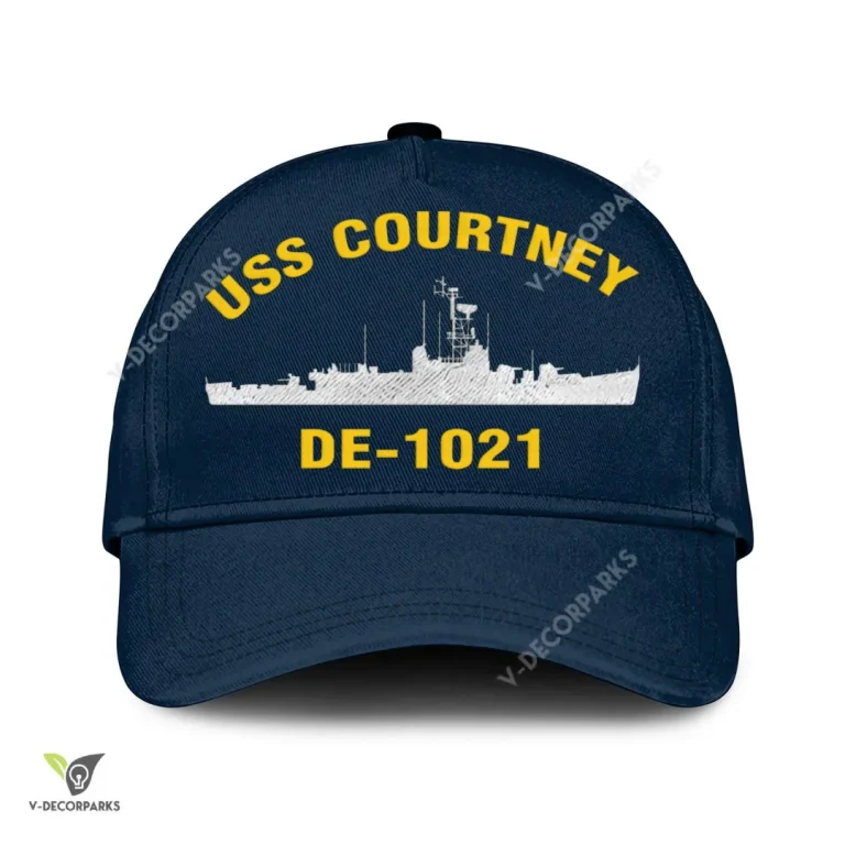 Uss Courtney De-1021 Classic Baseball Cap Gift For Navy Veteran, Custom Print/embroidered Us Navy Ships Classic Cap