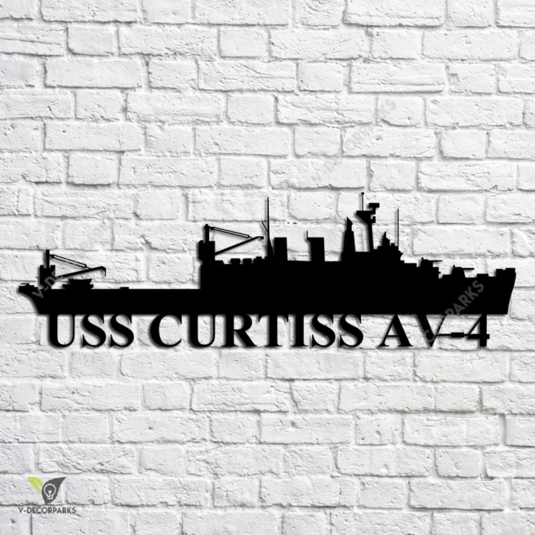 Uss Curtiss Av-4 Navy Ship Metal Art, Navy Ships Silhouette Metal Gift For Navy Veteran, Custom Us Navy Ship Metal Sign