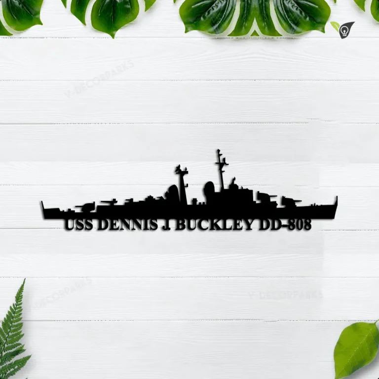 Uss Dennis J. Buckley Dd-808 Metal Wall Art, Custom Us Navy Ships Metal Sign, Metal Veteran Decor, Navy Gift, Decor Decoration