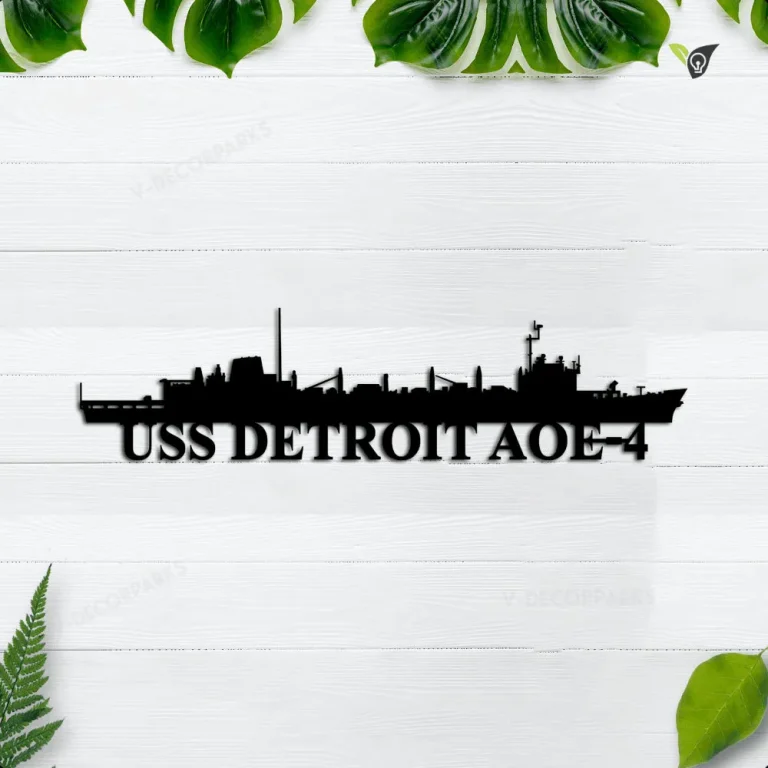 Uss Detroit Aoe-4 Metal Wall Art, Custom Us Navy Ships Metal Sign, Metal Veteran Decor, Navy Gift, Decor Decoration