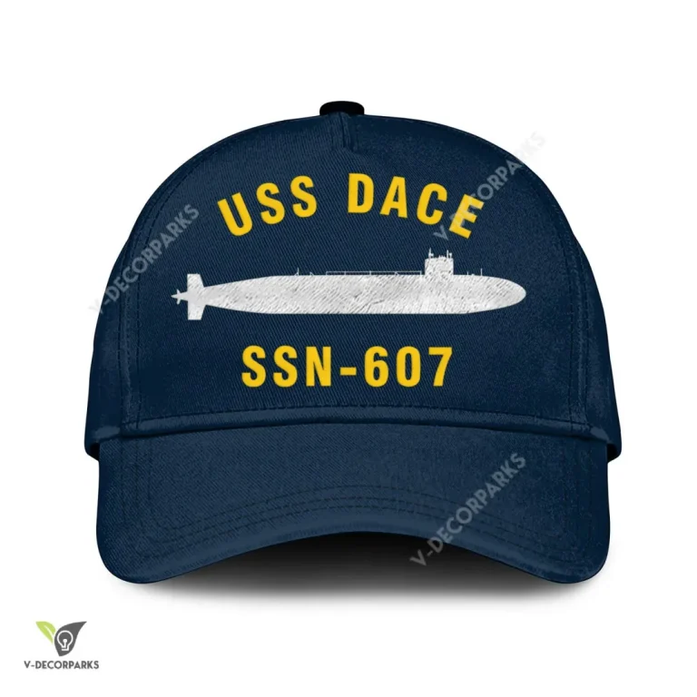 Uss Dace Ssn-607 Classic Baseball Cap Gift For Navy Veteran, Custom Print/embroidered Us Navy Ships Classic Cap