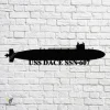 Uss Dace Ssn-607 Navy Ship Metal Art, Navy Ships Silhouette Metal Gift For Navy Veteran, Custom Us Navy Ship Metal Sign