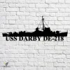 Uss Darby De-218 Navy Ship Metal Art, Navy Ships Silhouette Metal Gift For Navy Veteran, Custom Us Navy Ship Metal Sign