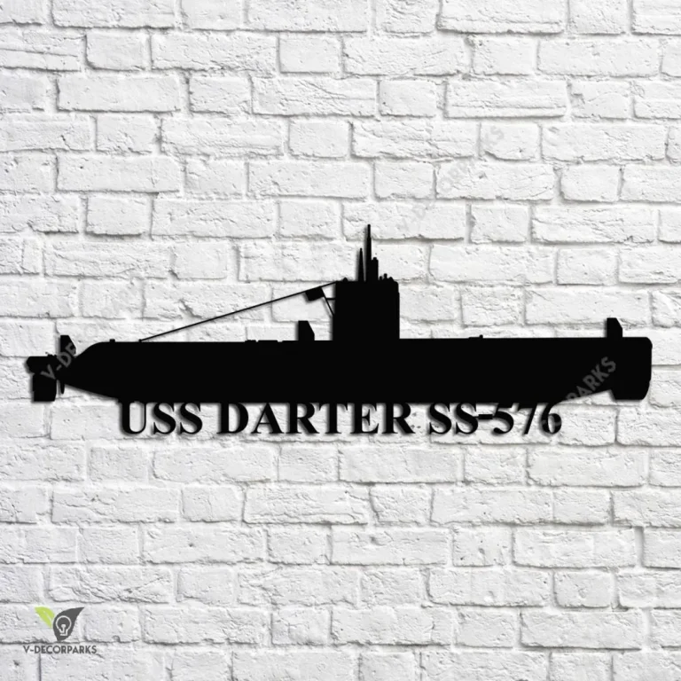 Uss Darter Ss-576 Navy Ship Metal Art, Navy Ships Silhouette Metal Gift For Navy Veteran, Custom Us Navy Ship Metal Sign