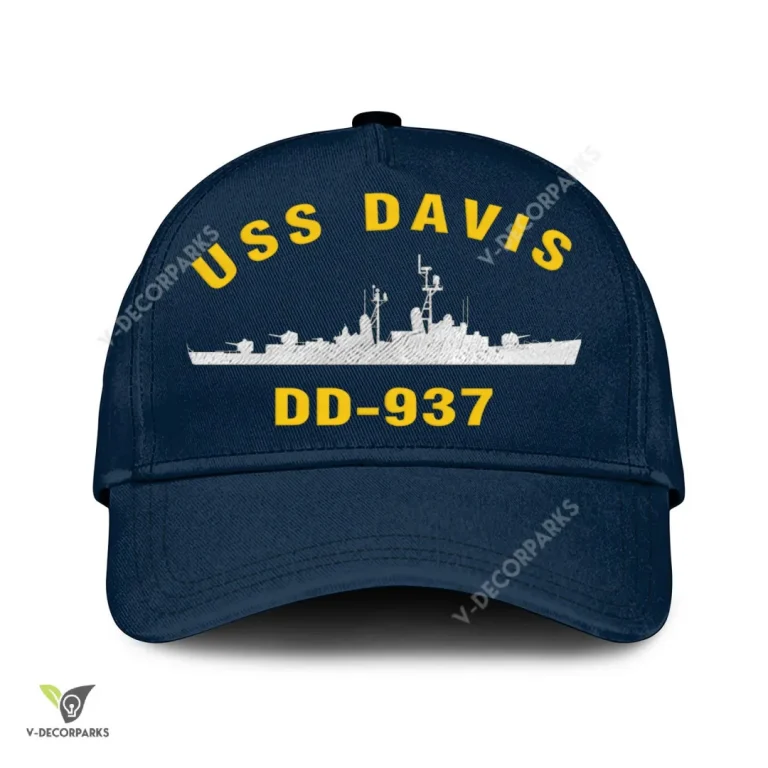 Uss Davis Dd-937 Classic Baseball Cap Gift For Navy Veteran, Custom Print/embroidered Us Navy Ships Classic Cap