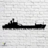 Uss De Soto County Lst-1171 Navy Ship Metal Art, Navy Ships Silhouette Metal Gift For Navy Veteran, Custom Us Navy Ship Metal Sign