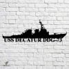 Uss Decatur Ddg-73 Navy Ship Metal Art, Navy Ships Silhouette Metal Gift For Navy Veteran, Custom Us Navy Ship Metal Sign