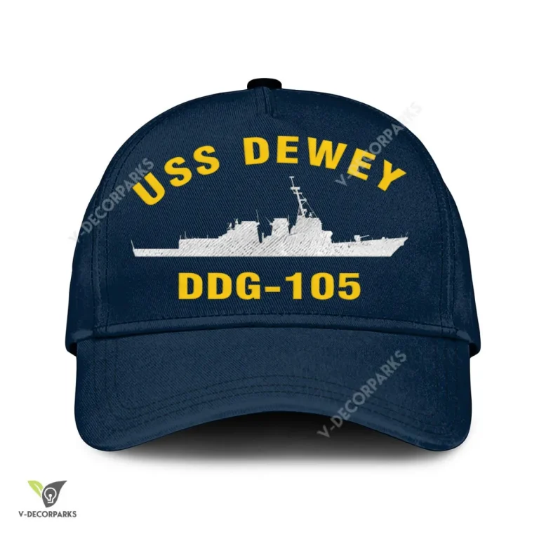 Uss Dewey Ddg-105 Classic Baseball Cap Gift For Navy Veteran, Custom Print/embroidered Us Navy Ships Classic Cap
