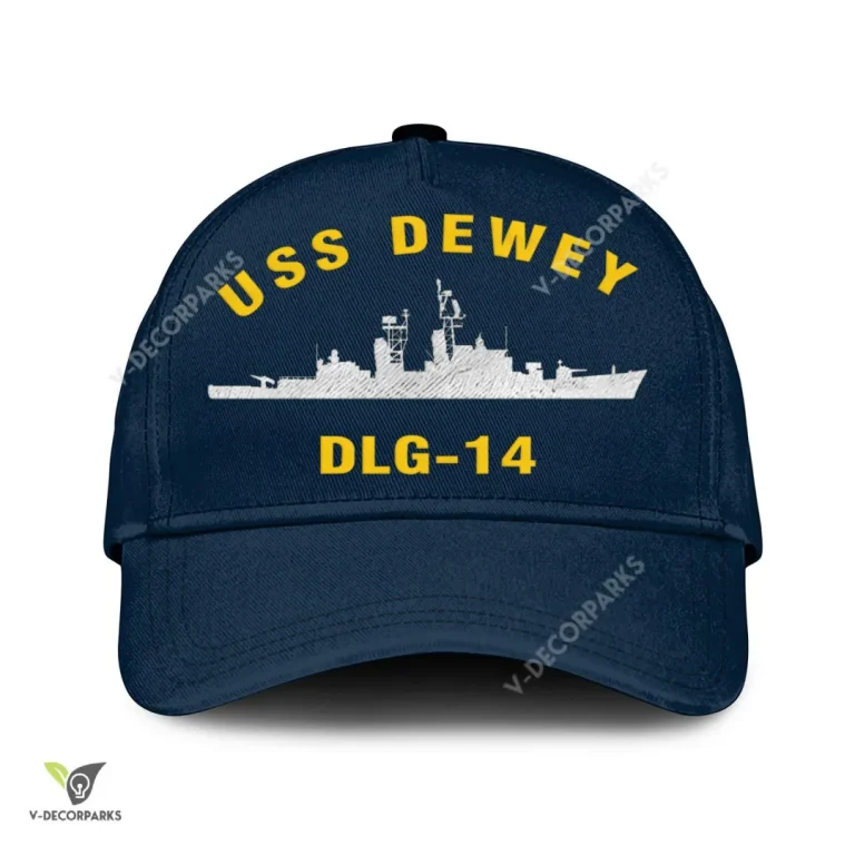 Uss Dewey Dlg-14 Classic Baseball Cap Gift For Navy Veteran, Custom Print/embroidered Us Navy Ships Classic Cap