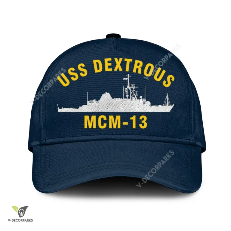 Uss Dextrous Mcm-13 Classic Baseball Cap Gift For Navy Veteran, Custom Print/embroidered Us Navy Ships Classic Cap