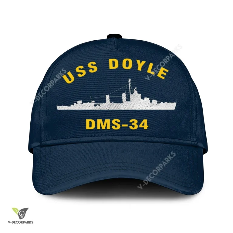 Uss Doyle Dms-34 Classic Baseball Cap Gift For Navy Veteran, Custom Print/embroidered Us Navy Ships Classic Cap