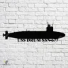 Uss Drum Ssn-677 Navy Ship Metal Art, Navy Ships Silhouette Metal Gift For Navy Veteran, Custom Us Navy Ship Metal Sign