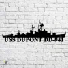 Uss Dupont Dd-941 Navy Ship Metal Art, Navy Ships Silhouette Metal Gift For Navy Veteran, Custom Us Navy Ship Metal Sign