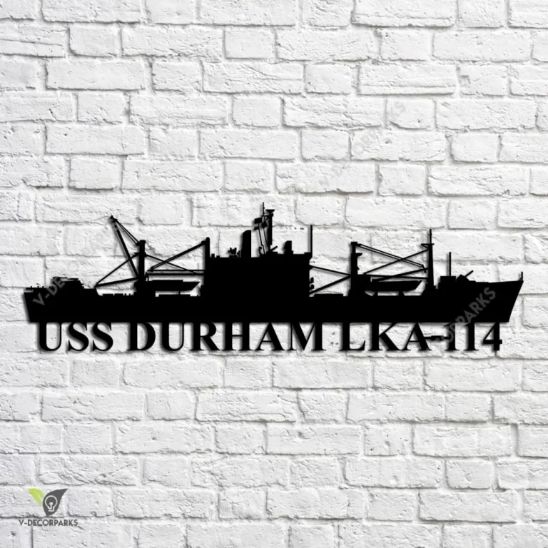 Uss Durham Lka 114 Navy Ship Metal Art, Navy Ships Silhouette Metal Gift For Navy Veteran, Custom Us Navy Ship Metal Sign