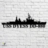 Uss Dyess Dd-880 Navy Ship Metal Art, Navy Ships Silhouette Metal Gift For Navy Veteran, Custom Us Navy Ship Metal Sign