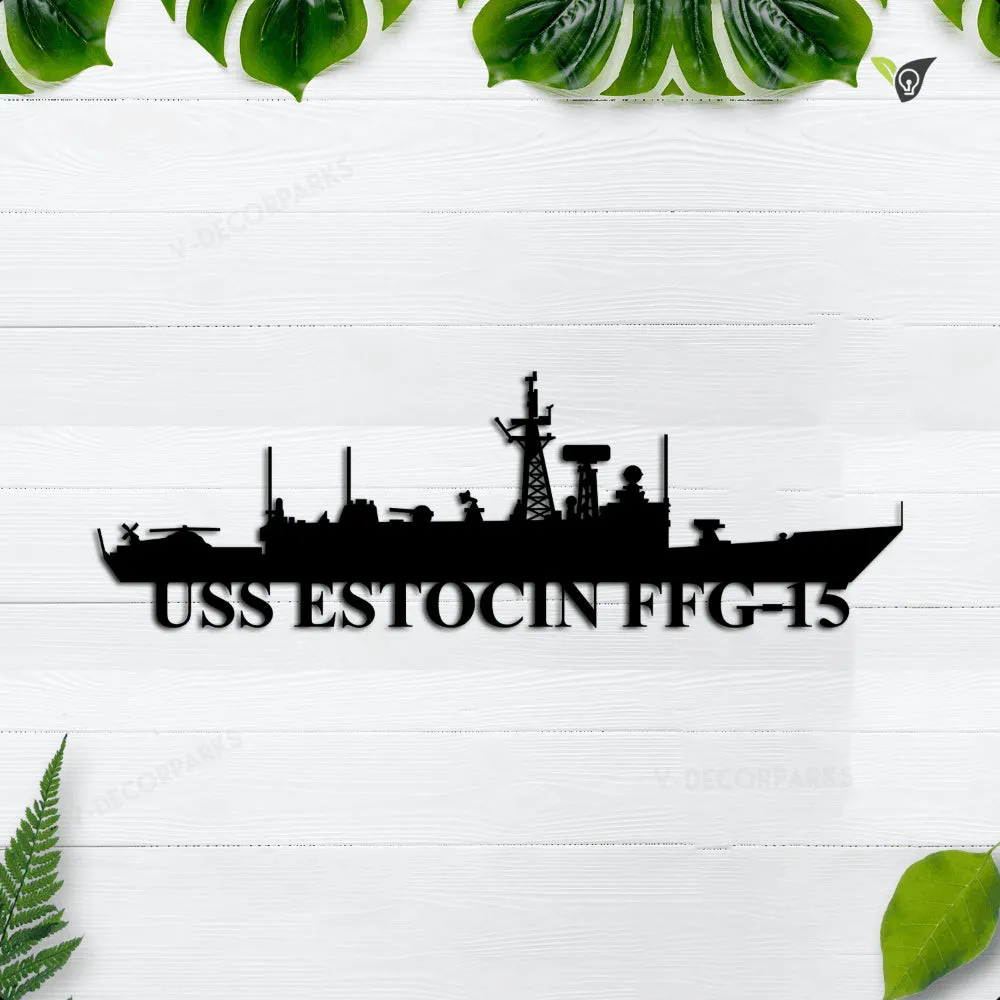 USS-ESTOCIN-FFG-15.webp Uss Estocin Ffg-15 Metal Wall Art, Custom Us Navy Ships Metal Sign, Metal Veteran Decor, Navy Gift, Decor Decoration