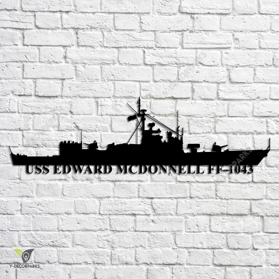 USS-Edward-McDonnell-FF-1043_metalmu.webp Uss Edward Mcdonnell Ff-1043 Navy Ship Metal Art, Navy Ships Silhouette Metal Gift For Navy Veteran, Custom Us Navy Ship Metal Sign