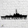 Uss El Paso Pf-41 Navy Ship Metal Art, Navy Ships Silhouette Metal Gift For Navy Veteran, Custom Us Navy Ship Metal Sign