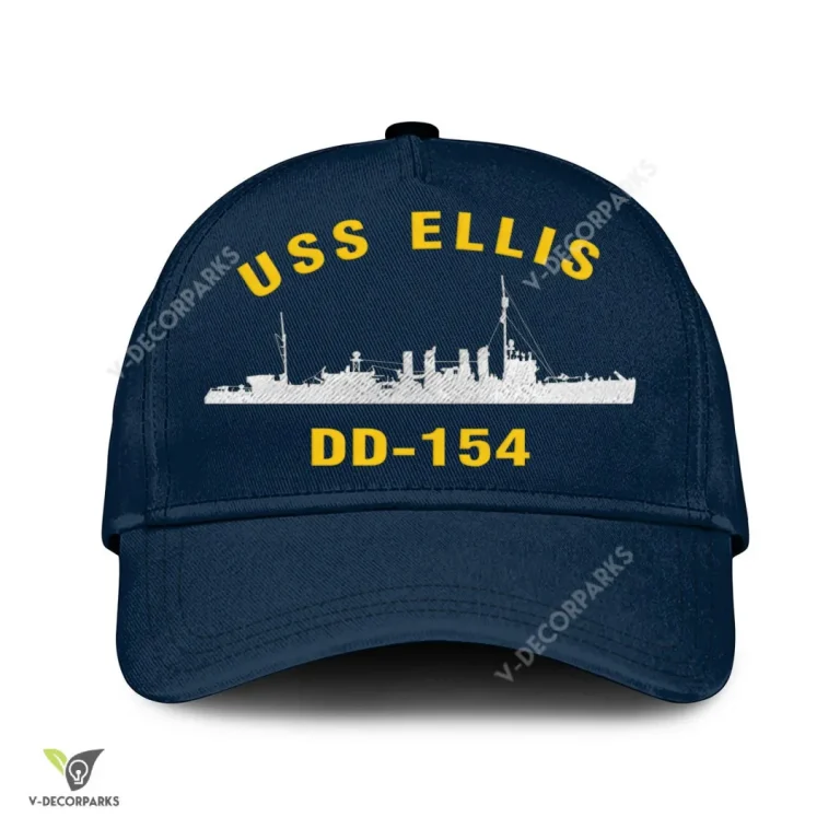 Uss Ellis Dd-154 Classic Baseball Cap Gift For Navy Veteran, Custom Print/embroidered Us Navy Ships Classic Cap