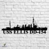 Uss Ellis Dd-154 Navy Ship Metal Art, Navy Ships Silhouette Metal Gift For Navy Veteran, Custom Us Navy Ship Metal Sign