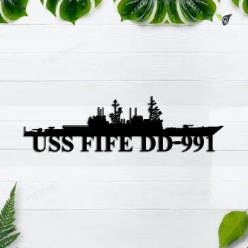 Uss Fife Dd-991 Navy Ships Metal Sign, Custom Navy Veterans Gift, Navy Gifts For Men, Fathers Day Gift For Navy Dad, Battleship Metal Sign