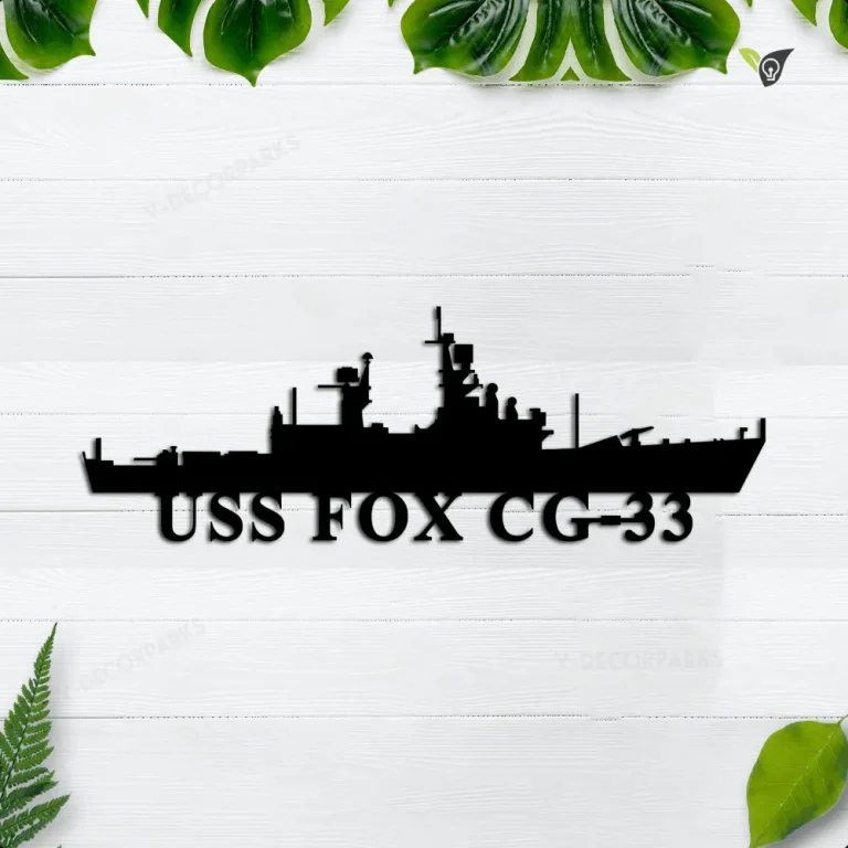 Uss Fox Cg-33 Metal Wall Art, Custom Us Navy Ships Metal Sign, Metal Veteran Decor, Navy Gift, Decor Decoration